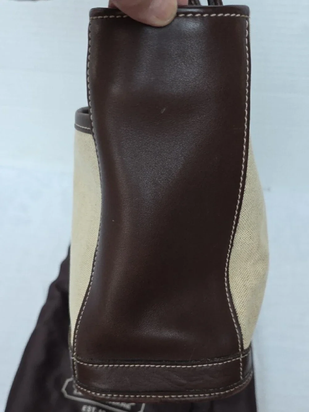 Coach | Vintage Linen Canvas Brown Leather Bleeker Satchel Tote